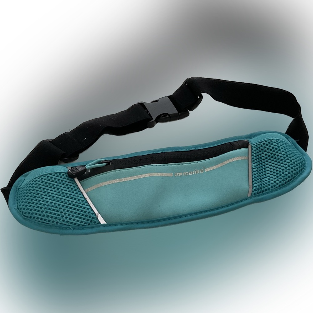 Marika Slim Reflective Waist Pack Blue Black Exercise